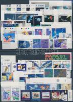 Europa CEPT, Űrkutatás 26 db ívszéli sor, közte szelvényes bélyegek, 2 db stecklapon, Europa CEPT, Space Research 26 margin set