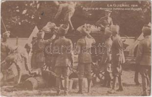 1914 Batterie de Montagne Indienne avec Bagages / Indian mountain soldiers, 1914 Indiai katonák