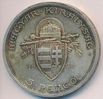 1938. 5P Ag "Szent István" T:2,2-
Adamo P8.1