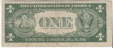 Amerikai Egyesült Államok 1935E 1$ kék pecséttel, felfelé csúszott előlapi nyomat T:III- kis szakadá...