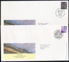 Scotland 2000-2005 Definitive stamp 2 FDC, Skócia 2000-2005 Forgalmi bélyeg 2 FDC-n