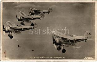 Gloster aircraft in formation