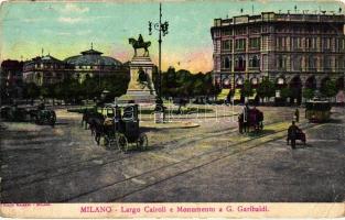 Milan, Milano; Largo cairoli e Monumento a Garibaldi / monument (EB)