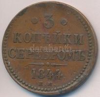 Orosz Birodalom 1844EM 3k Cu &quot;I. Miklós&quot; T:2-,3 Russian Empire 1844EM 3 Kopeks Cu &quot;Nicholas I&quot; C:VF,F Krause C# 146.1