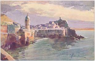 Vernazza, Riviera di Levante; Etudes Artistiques Serie 4. N. 26., artist signed