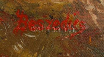 Beszedics Gábor (1957- ): Falu szélén, erdő végén, olaj, vászon, 30×40 cm