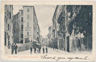 Sanremo, Via Vittorio Emanuele, Hotel Menaggio / street (b)