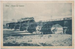 Alba, Ponte sul Tanaro / railway bridge, locomotive