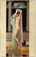 Das Bad der Psyche / erotic art postcard s: Leighton