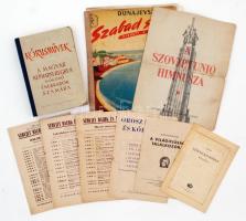 1944-1954 Zenei nyomtatványok, kiadványok: Kórusművek, Műsoranyag a világifjúsági találkozóra, Szovjet dalok és kórusok-Dalok Leninről, A Szovjetunió himnusza stb.