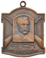 ~1930-1940. &quot;Germ Emlékverseny&quot; Br jelvény füllel, &quot;Fricker B Pest&quot; gyártói jelzéssel (41x32mm) T:2