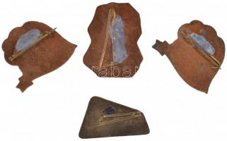 1961-1962. "BTSZ (Budapesti Természetbarát Szövetség)" zománcozott tombak jelvény (4x) T:2