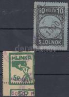 1946 Szolnok városi illetékbélyeg Munka 1000P/10f, 5000P/5P