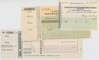 ~1930. &quot;Pesti Hazai Első Takarékpénztár-Egyesület&quot;, &quot;Bajai Takarékpénztár&quot;, &quot;A Pesti Magyar Kereskedelmi Bank&quot; 4db klf kitöltetlen csekk T:I,I-