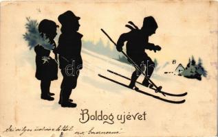 48 db RÉGI motívumlap; sziluettes művészlap / 48 old motive cards; silhouette art postcards