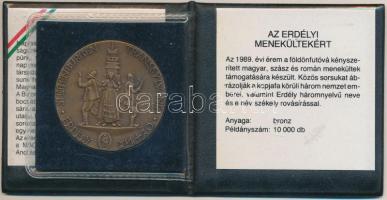 Kiss Nagy András (1930-1997) 1989. "Az Erdélyi Menekültekért" Br emlékérem műbőr tokban ta...