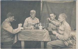 Soldiers playing card, photo