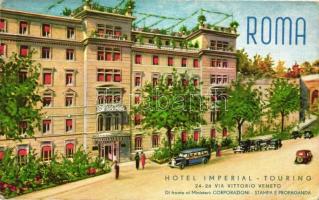 Rome, Roma; Hotel Imperial-Touring, autobus, automobile