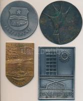 4db klf főleg város plakett, közte 1967. &quot;III. Szolnoki Kulturális Hetek 1917-1967&quot; fém plakett (96x68mm), DN &quot;Pro urbe Jászberény&quot; Br plakett (80x52mm) T:2,2-,3