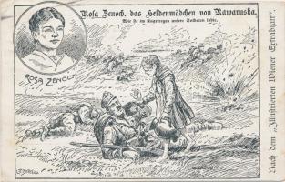 Rosa Zenoch, das Heldenmädchen von Rawaruska; Nach dem Illustrierten Wiener Extrablatt / the girl hero from Rawa-Ruska, military propaganda s: Barteau (EK)