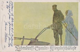 Ludendorff-Spende für Kriegsbeschädigte / military WWI German charity art postcard