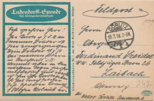 Ludendorff-Spende für Kriegsbeschädigte / military WWI German charity art postcard
