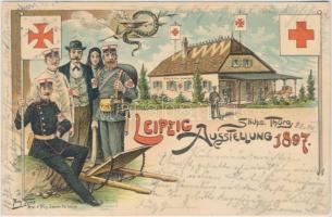 1897 Leipzig, Sächsisch-Thüringische Ausstellung / expositiion, litho s: Arthur Thiele (EB)