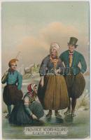 Province Noord-Holland, Eiland Marken / Dutch folklore, ice skaters