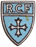 Franciaország ~1930-1940. "R.C.F. (Racing Club de France)" zománcozott Br gomblyukjelvény hátoldalon "FAISSE DEMEY PARIS RUE DU TEMPLE 191" gyártói jelzéssel T:2 France ~1930-1940. "R.C.F. (Racing Club de France)" enamelled Br button badge with makers mark "FAISSE DEMEY PARIS RUE DU TEMPLE 191" on the back C:XF