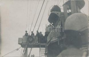 Flying bridge of a battleship, original photo