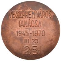 1970. "Veszprém / Veszprém Város Tanácsa 25 éves 1945-1970. III. 23." Br emlékérem (70mm) ...