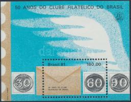 1981 50 éves a brazil filatéliai klub blokk Mi 47