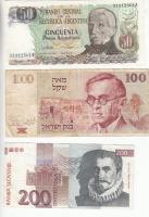 30db-os vegyes külföldi bankjegy tétel, benne jobb darabokkal T:vegyes 30pcs of various banknotes with better pieces C:mixed