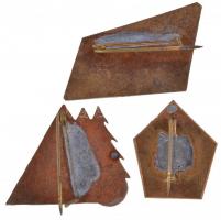 1960-1962. "VMTE" 3xklf zománcozott tombak túrázó jelvény T:2