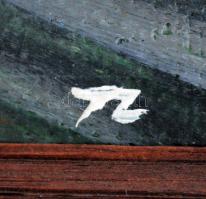 Tóth Lajos (1948-): Tisza-part. Olaj, farost, jelzett, keretben, 50×60 cm