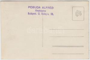 cca 1930 Pobuda Alfréd (1876 - 1942) fotólapja a Városligeti tó jegén álló hoki csapatokról, pecsétt...
