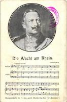 Die Wacht am Rhein; Musikpostkarte No. 17 Musikverlag Em. Gerő, Budapest / sheet music (EK)