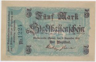 Németország / Weimari Köztársaság / Fürstenwalde 1918. 5M szükségpénz T:I-
Germany / Weimar Republic...