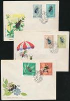Insects set on 6 FDCs, Rovar sor 6 db FDC-n
