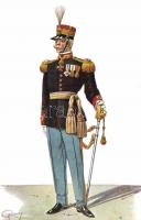 Őrparancsnok egyenruhában, s., Commandante delle guardie palatine in grande uniforme / commander of the guards in full uniform, artist signed