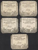 Franciaország 1793. 50S (5x) szinvariánsokkal T:II,II-
