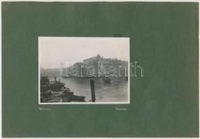 cca 1920 Rotterdam, a halcsarnok előtt és egy részlet a városból, 2 db felragasztott fénykép, ismeretlen fotográfus hagyatékából, 8x11 cm, karton 17x25 cm / cca 1920 Rotterdam, Netherlands, 2 photos, 8x11 cm