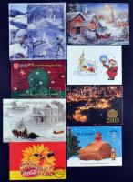 129 db MODERN motívumlap; karácsonyi üdvözlőlapok, reklám / 129 modern motive cards; Christmas greetings, advertisement