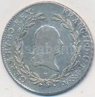 1793B 20kr Ag "I. Ferenc" (6,62g) T:2-,3