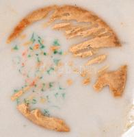 Hollóházi bonbonier, kézzel festett, jelzett, m:10 cm, d:14,5 cm