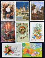 254 db MODERN főleg motívumlap; üdvözlő (karácsony, húsvét) virág, folklór / 254 modern mostly motive cards; greeting (christmas, easter) flower, folklore