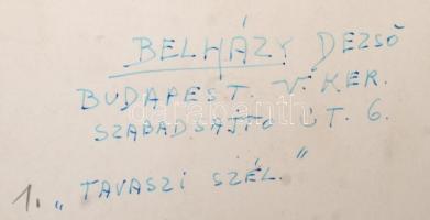 cca 1958 Belházy Dezső: Tavaszi szél, a szerző által feliratozott vintage fotóművészeti alkotás, 37x...