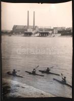 cca 1963 Horányi János (Ganz Villamos Művek): A gyár sportolói, vintage fotóművészeti alkotás, kis hiánnyal, 39x29 cm