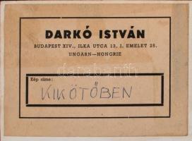 cca 1975 Darkó István: Kikötőben, feliratozott, matricával ellátott vintage fotóművészeti alkotás, 2...
