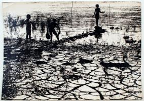 cca 1960 Dezső Pál (Kecskemét): Nyár, a szerző által  feliratozott vintage fotóművészeti alkotás, 30x40 cm